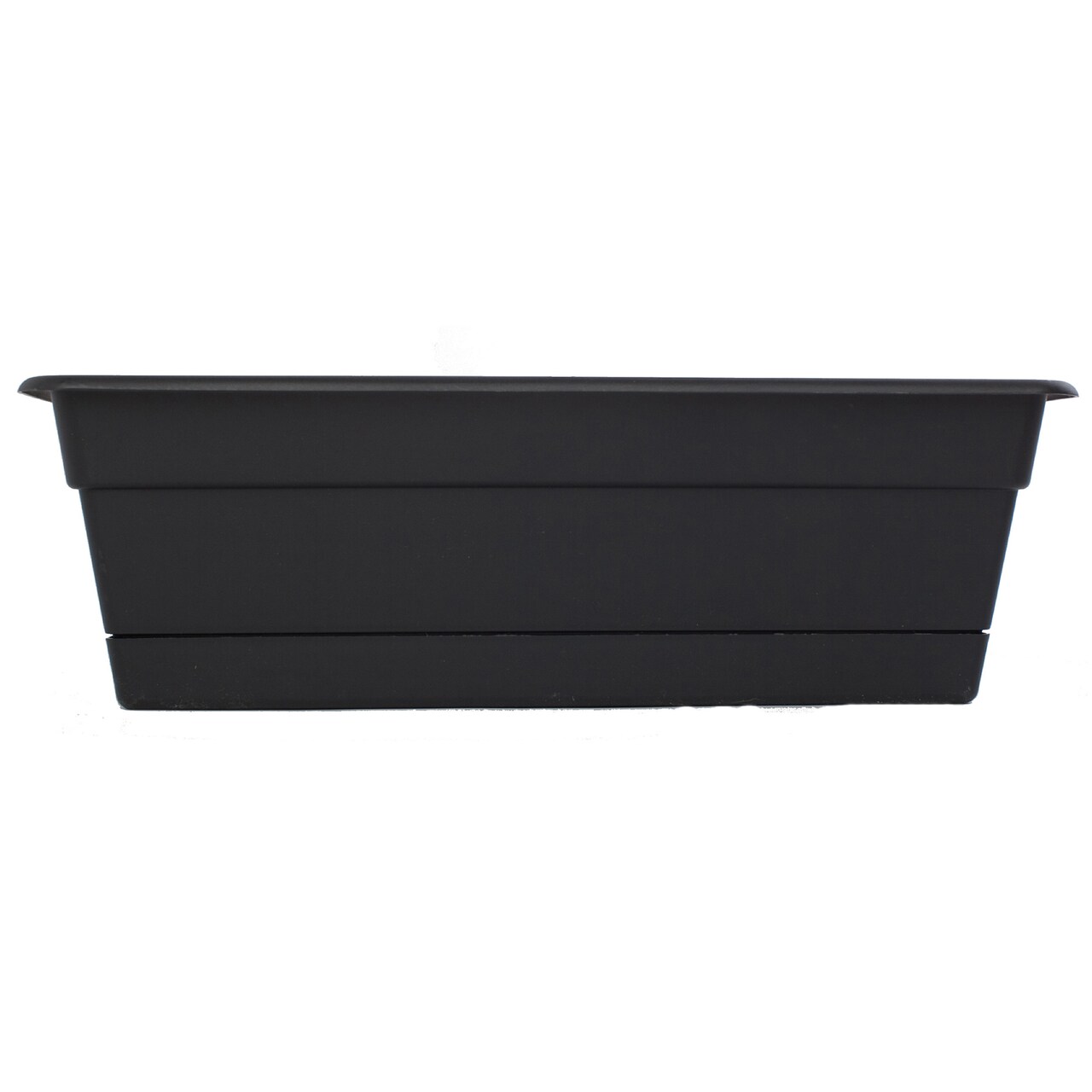 Bloem Dura Cotta Window Box Planter: 18" - Black - With Tray, Weatherproof Resin Box, Removable Tray For Indoor & Outdoor Use, Gardening, 2 Gallon Capacity